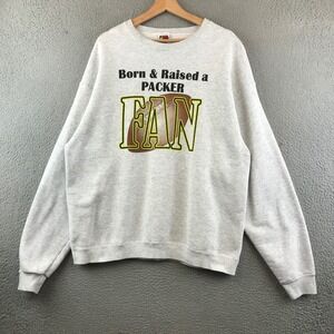 Vintage 90s Fruit of‎ the Loom Green Bay Packers Fan Sweatshirt XL
